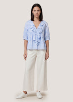 Camicia in puro cotone con rouches