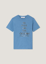 T-shirt stampata in puro cotone slub