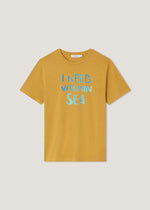 T-shirt stampata in puro cotone slub