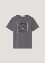 T-shirt stampata in puro cotone slub