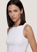 Top in costina di cotone stretch