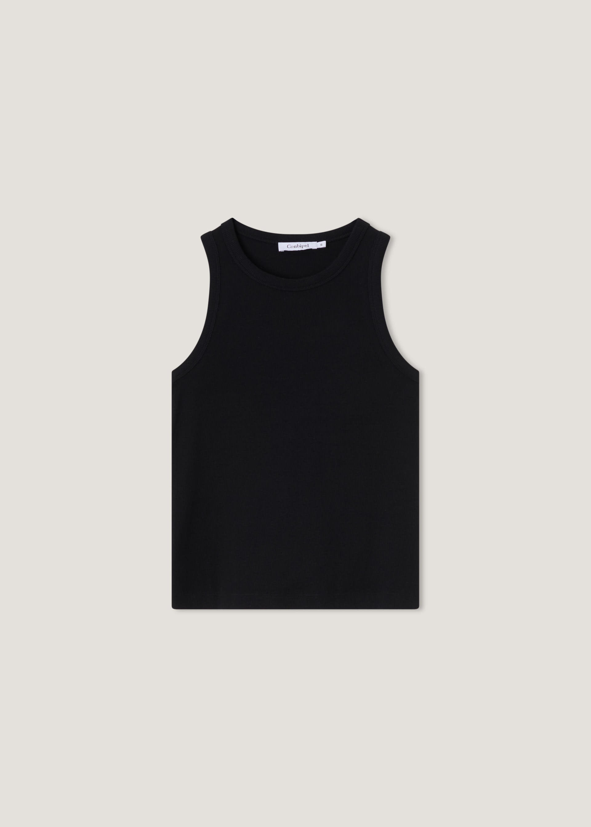 Top in costina di cotone stretch