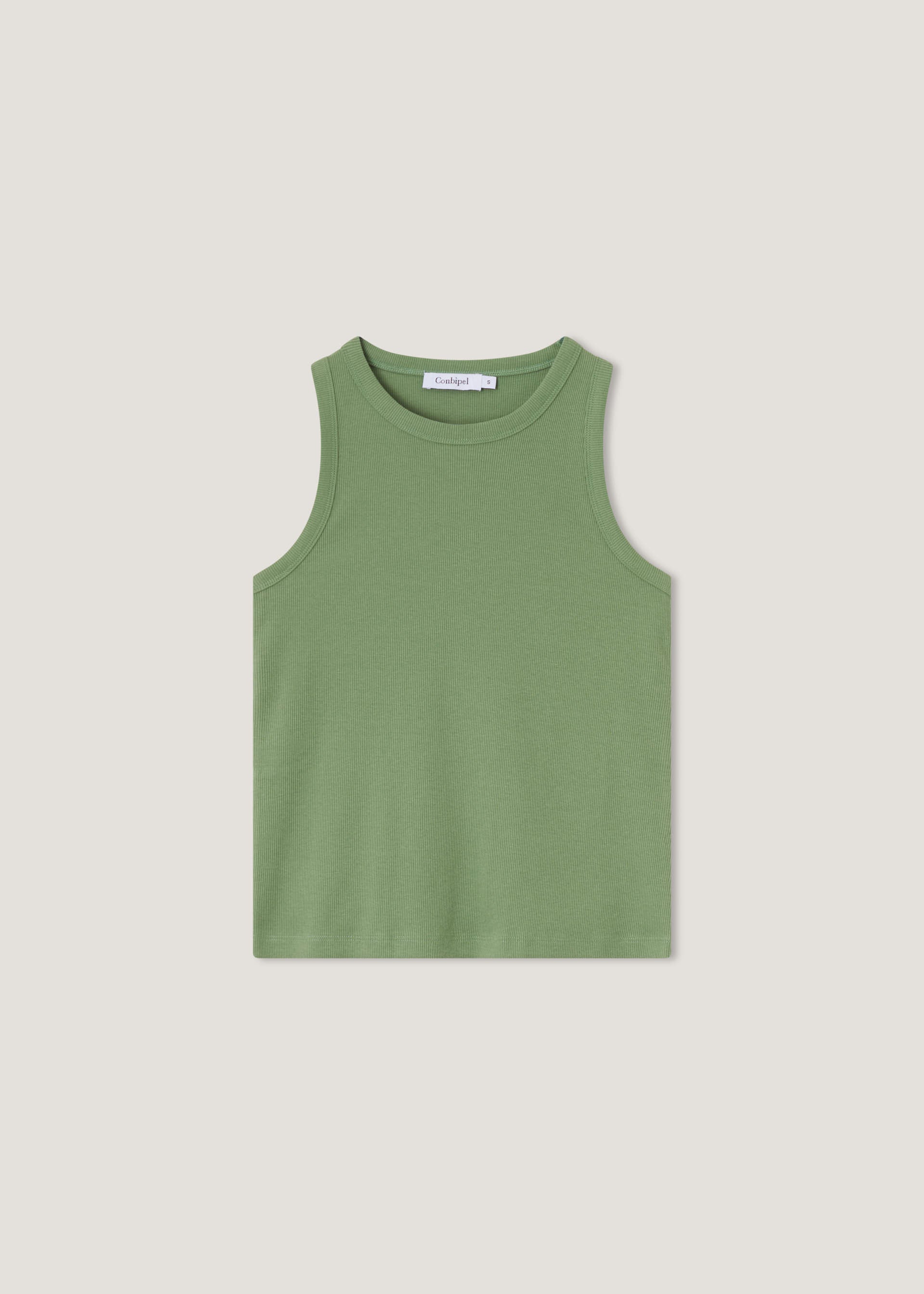 Top in costina di cotone stretch
