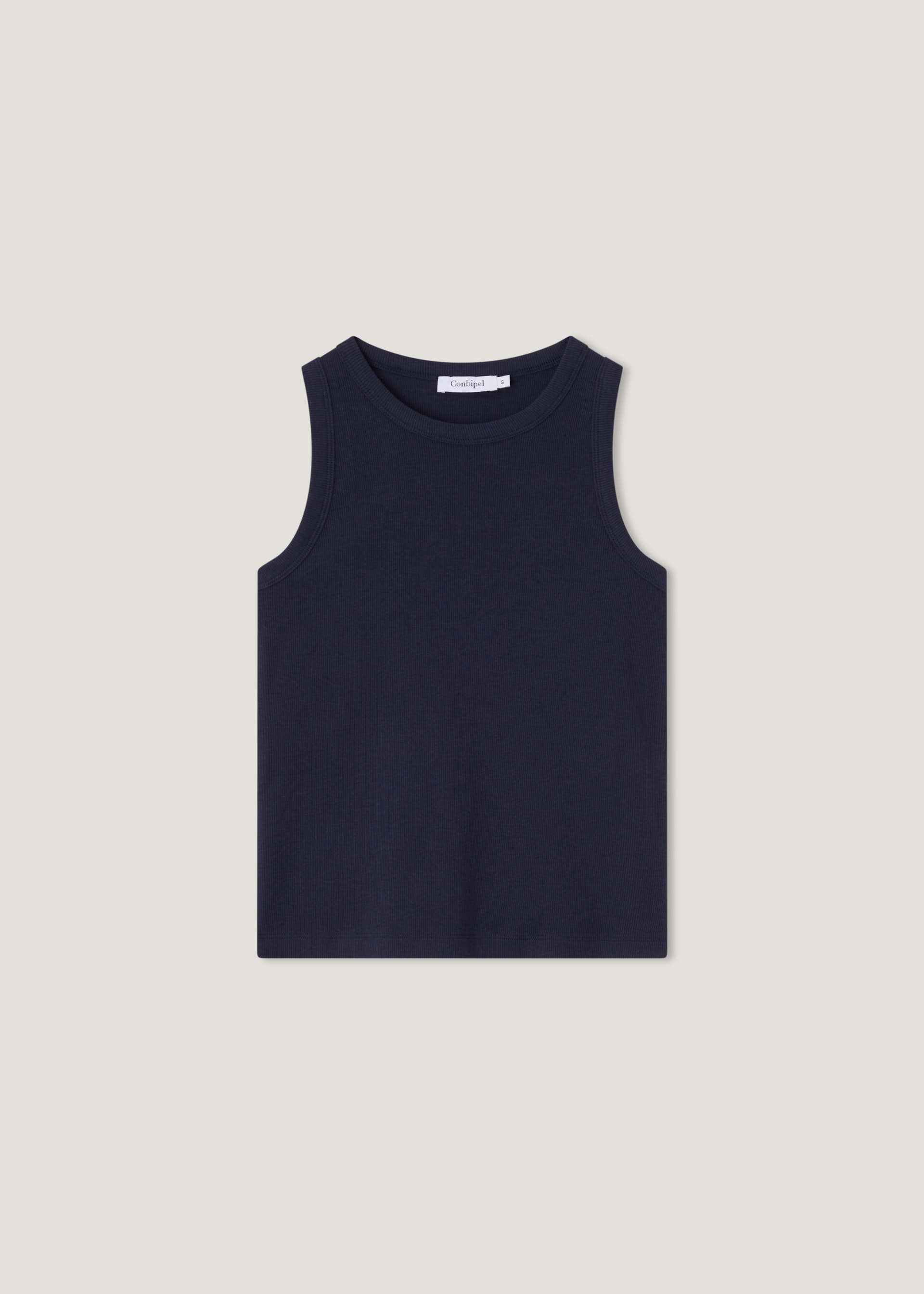 Top in costina di cotone stretch