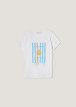 T-shirt in puro cotone ricamo e strass