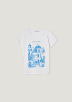 T-shirt in puro cotone con strass