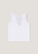 Top in cotone stretch con intarsio