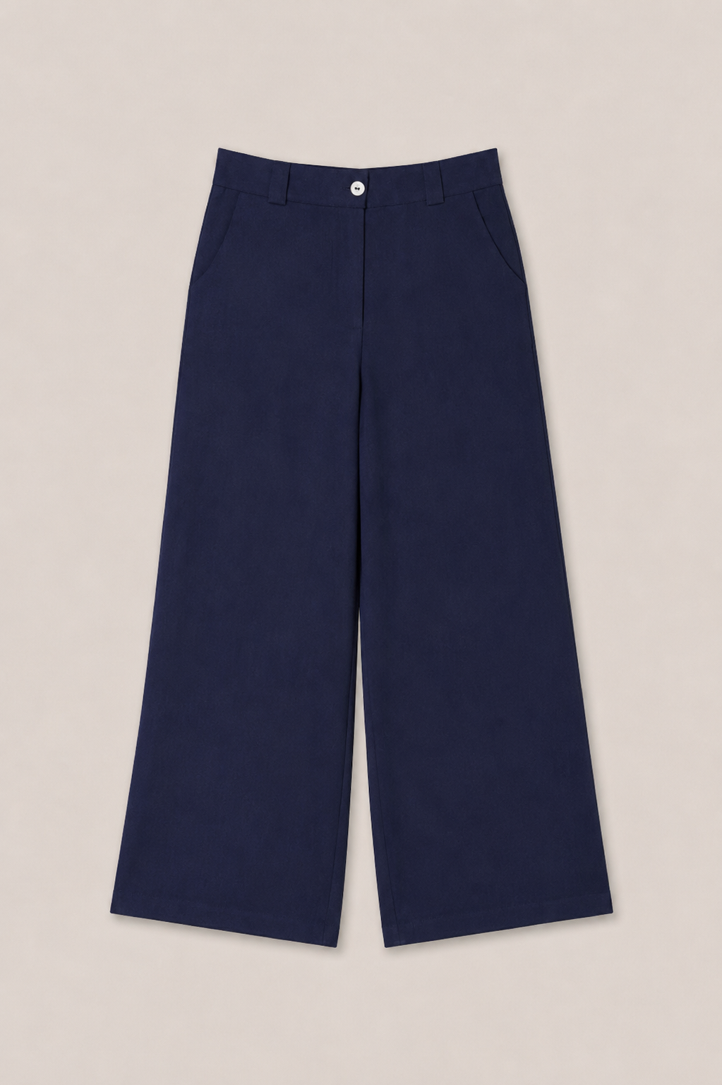 Pantaloni ampi in lino e cotone