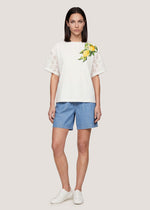 T-shirt puro cotone maniche sangallo