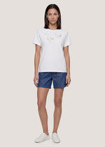 T-shirt con ricamo in puro cotone
