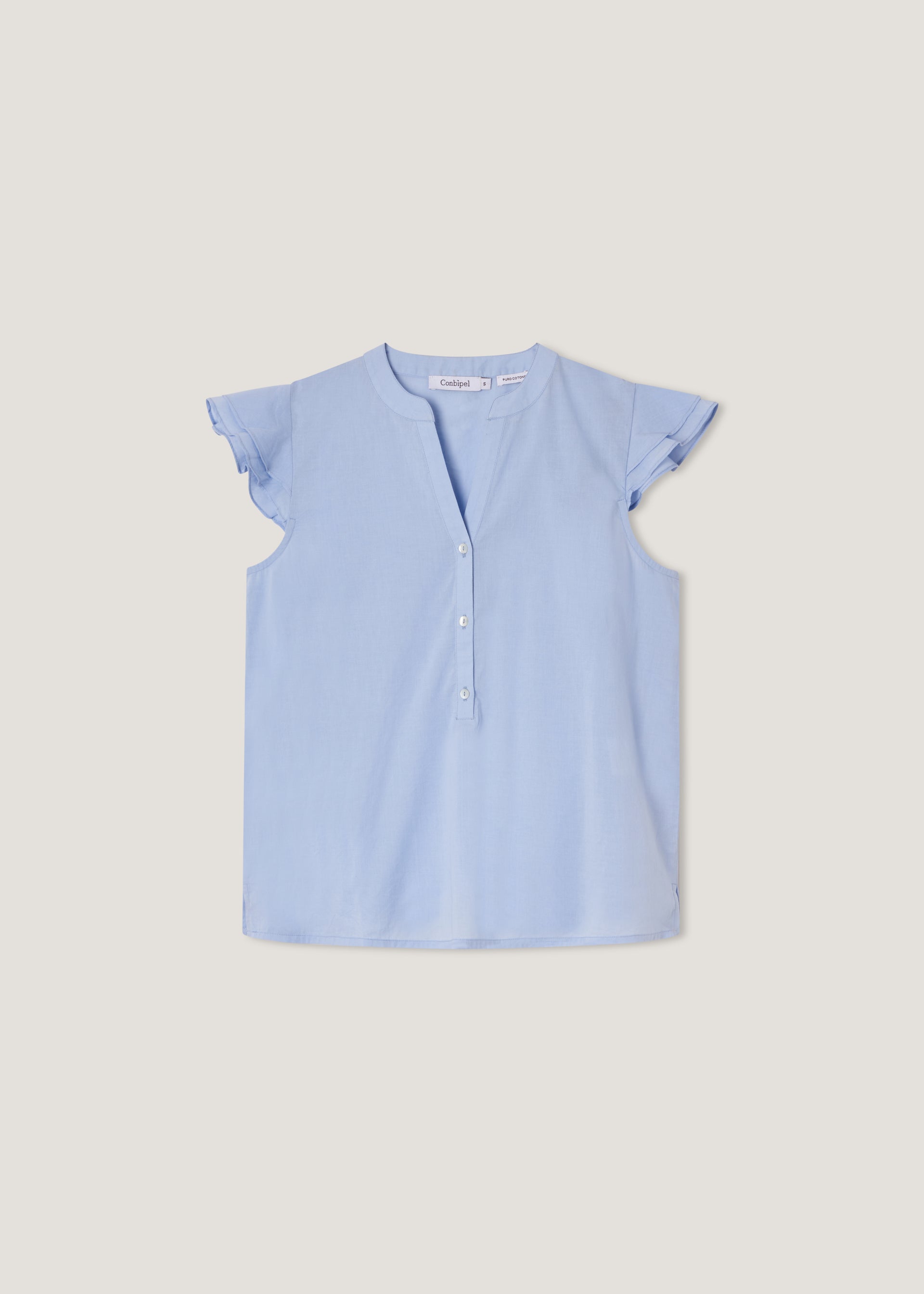 Blusa in puro cotone con rouches