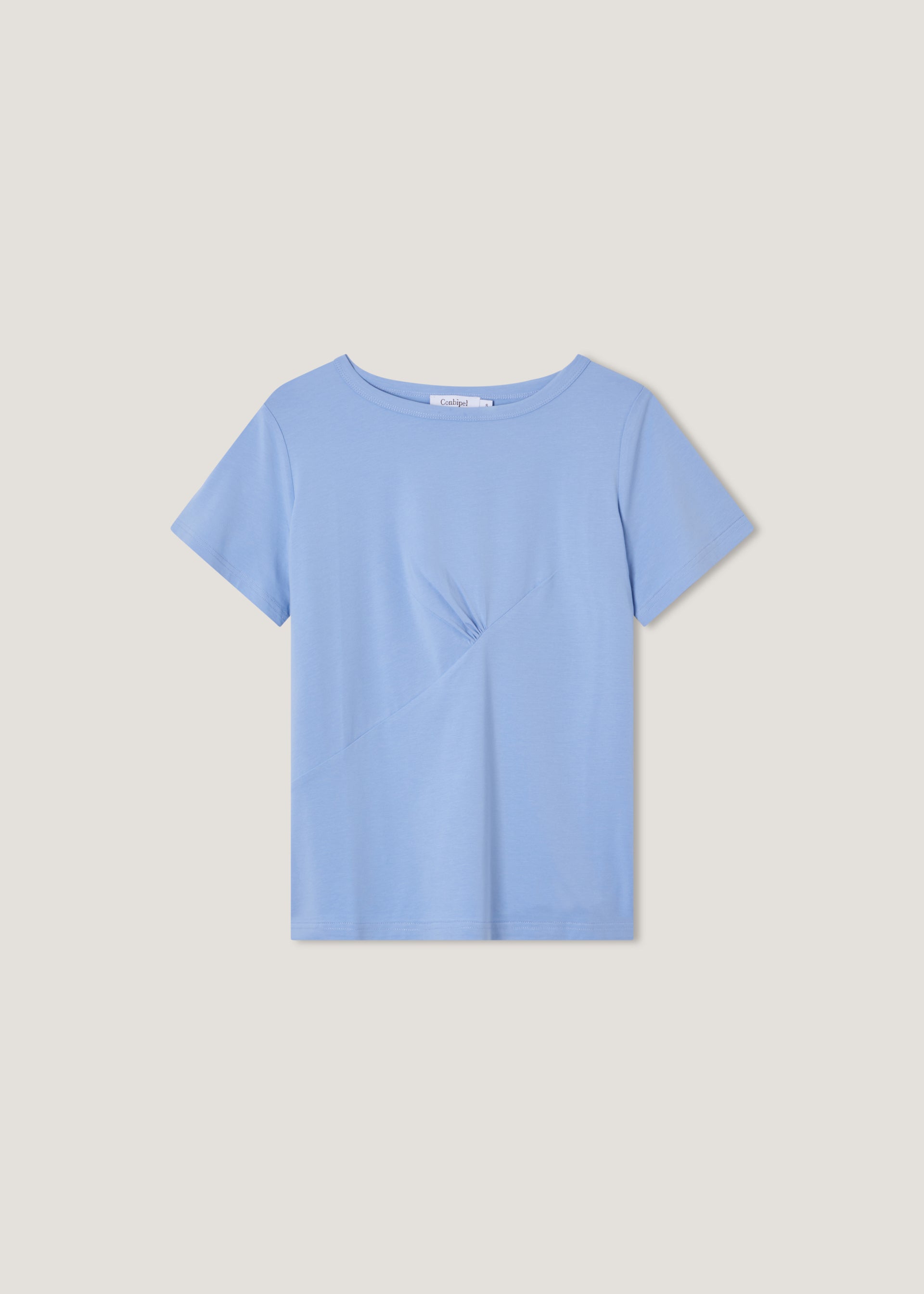 T-shirt girocollo in cotone stretch