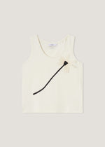Top in cotone con fiore applicato