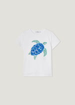 T-shirt puro cotone con paillettes