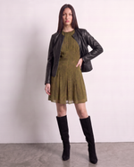 Giacca in vera pelle senza collo