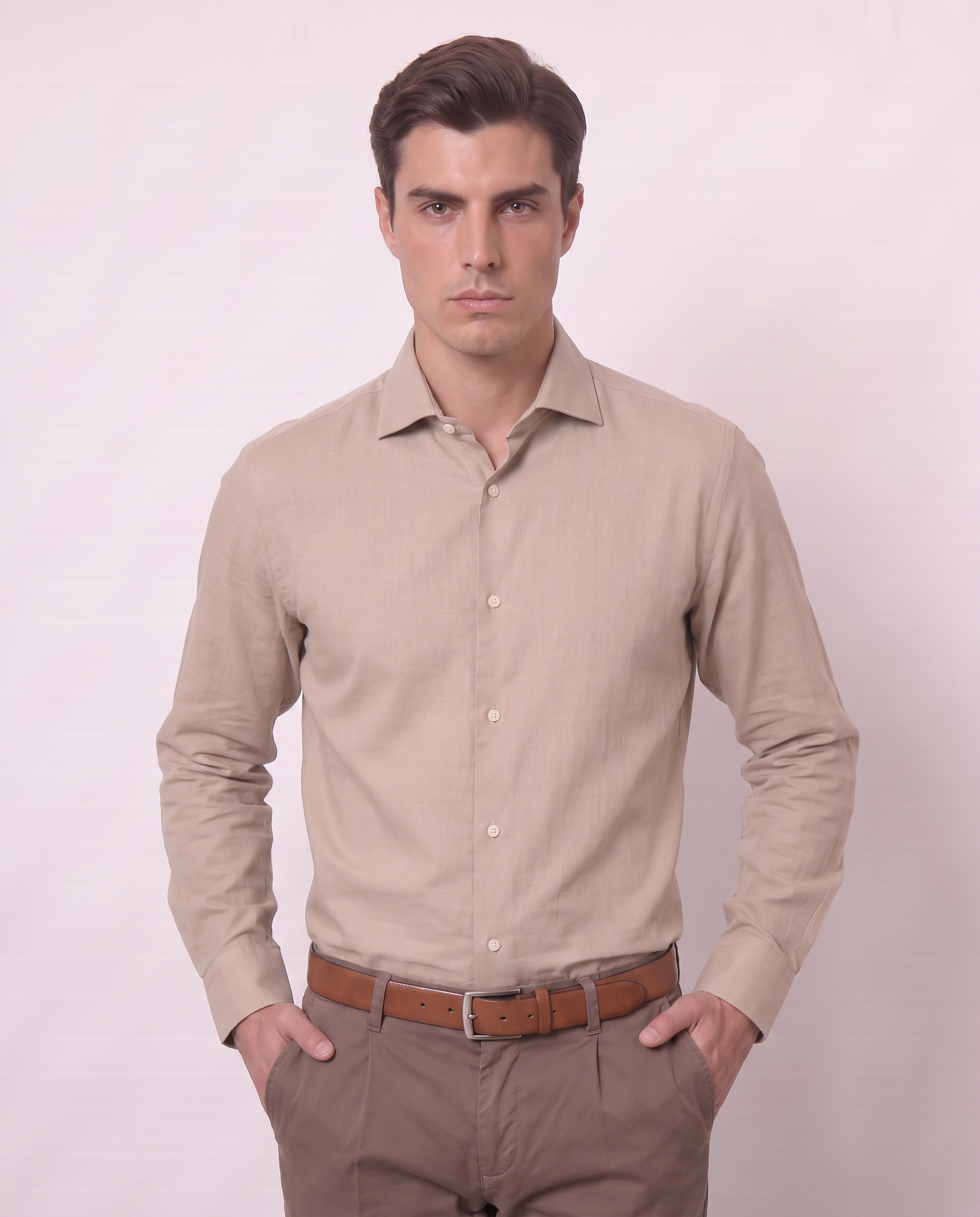 Camicia in puro cotone fil a fil