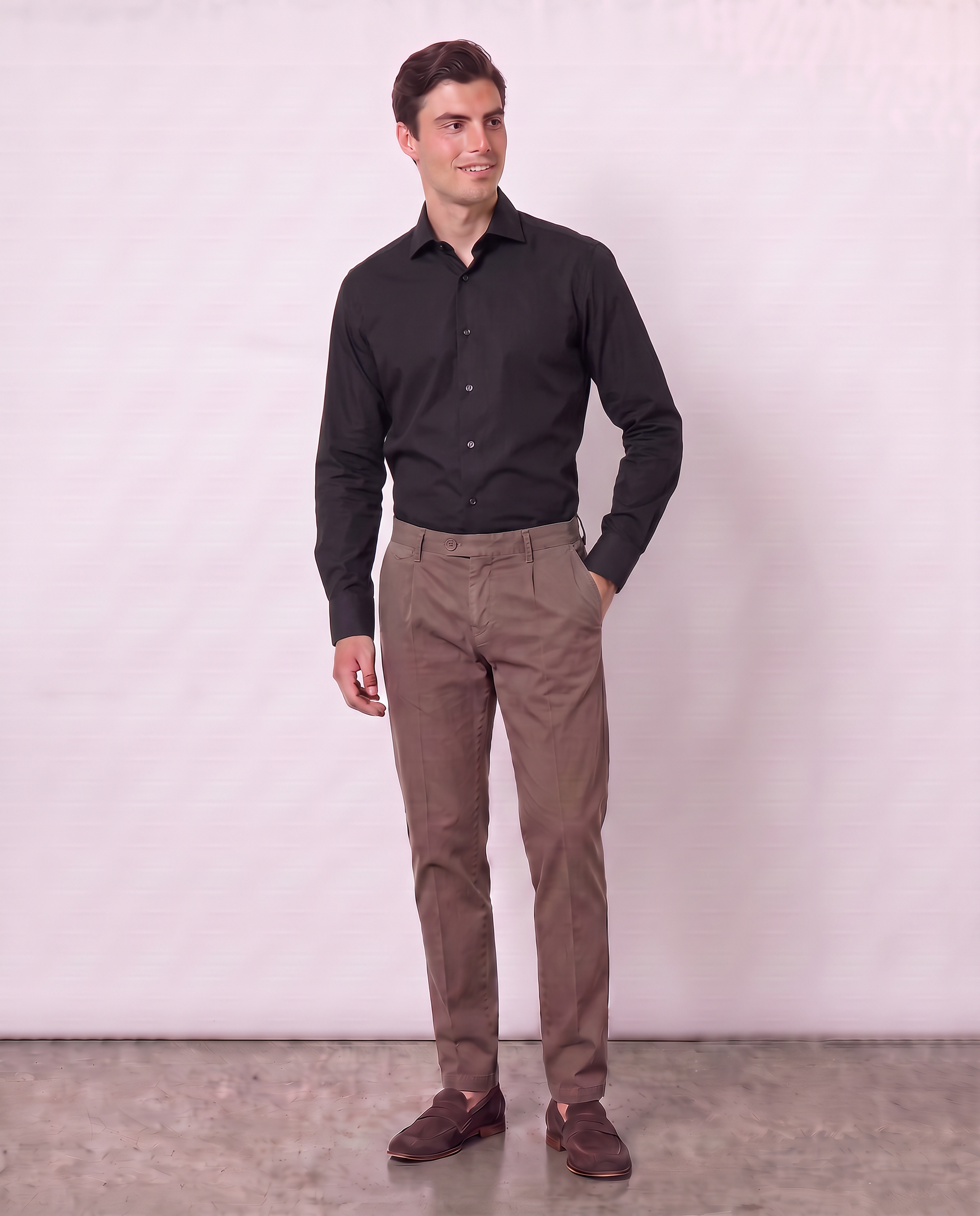 Camicia in puro cotone fil a fil