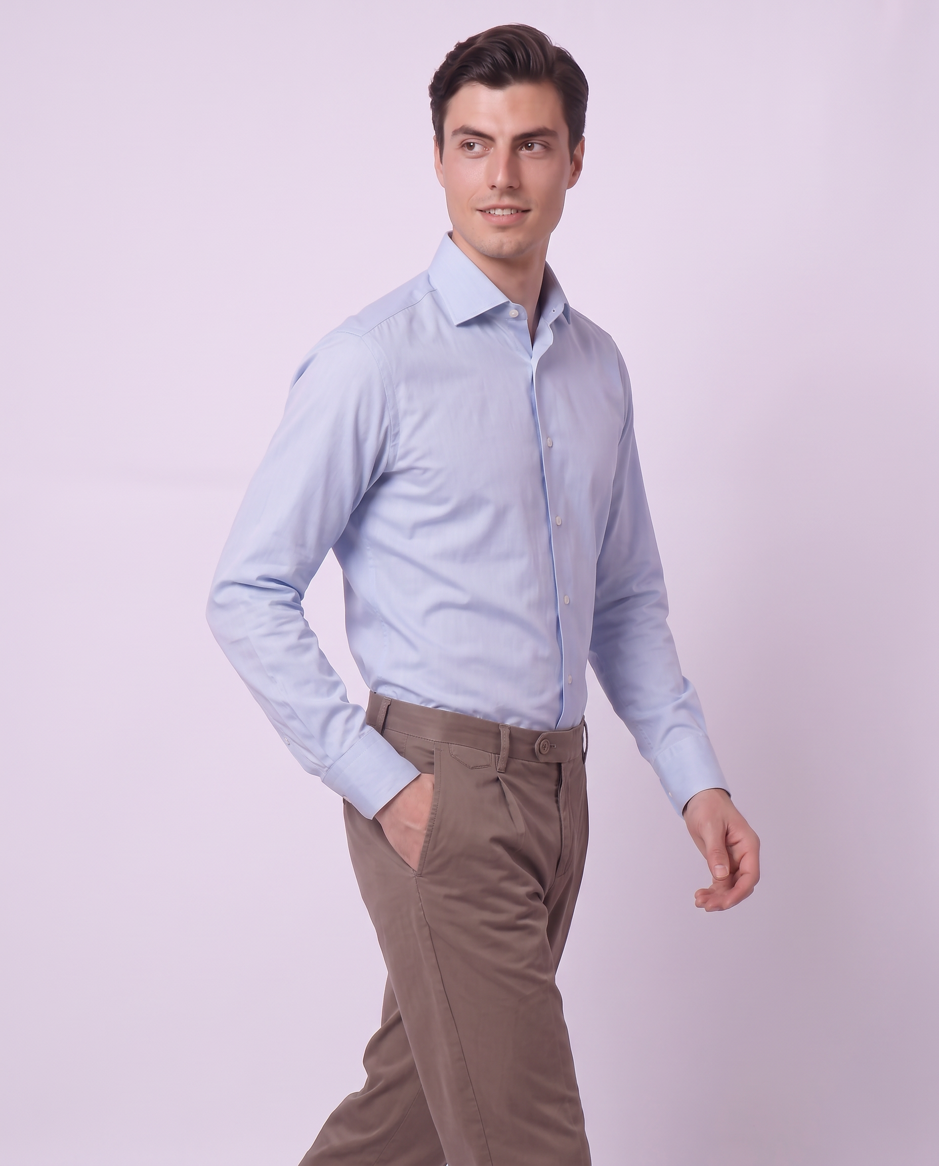 Camicia in puro cotone fil a fil