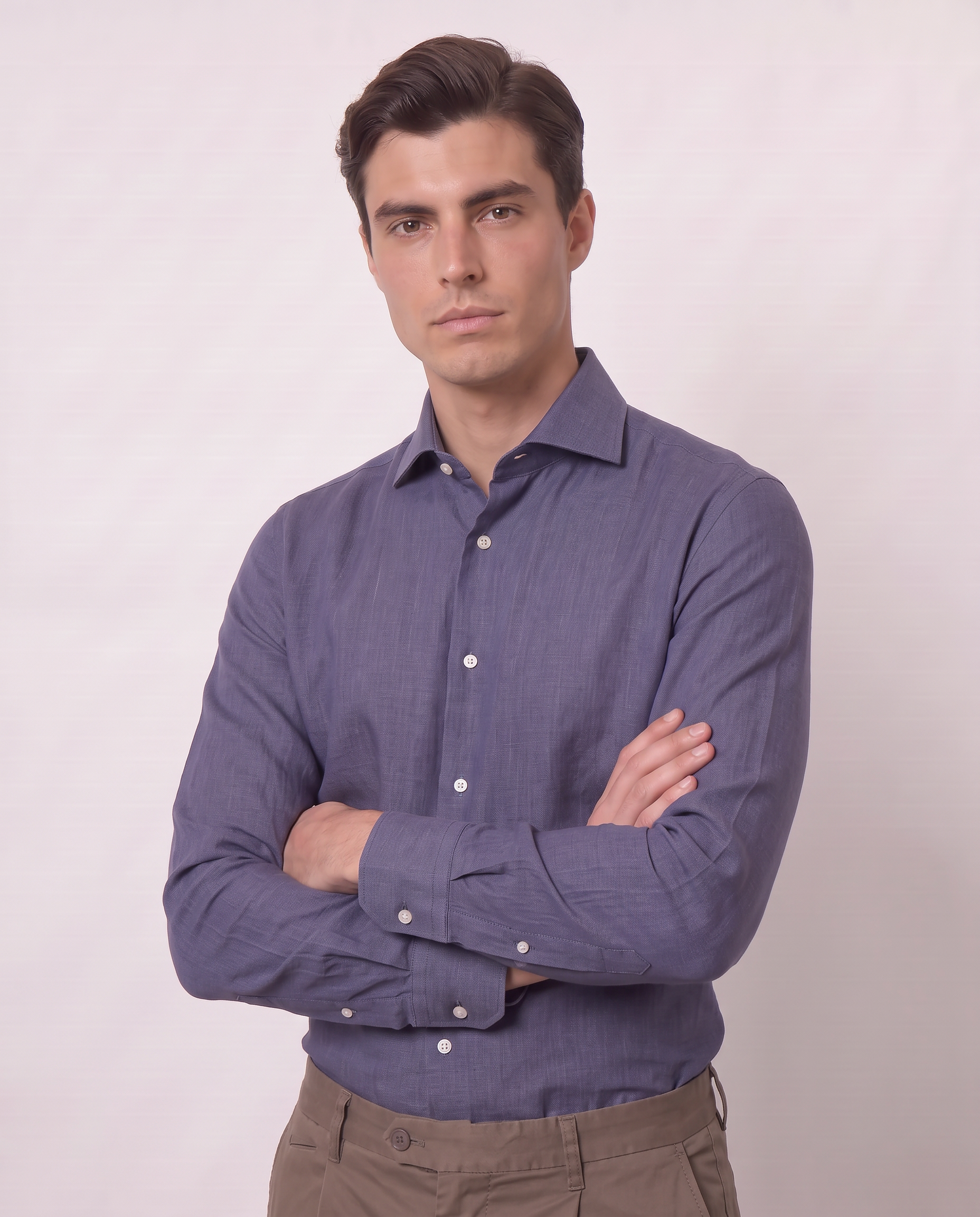 Camicia in puro cotone fil a fil