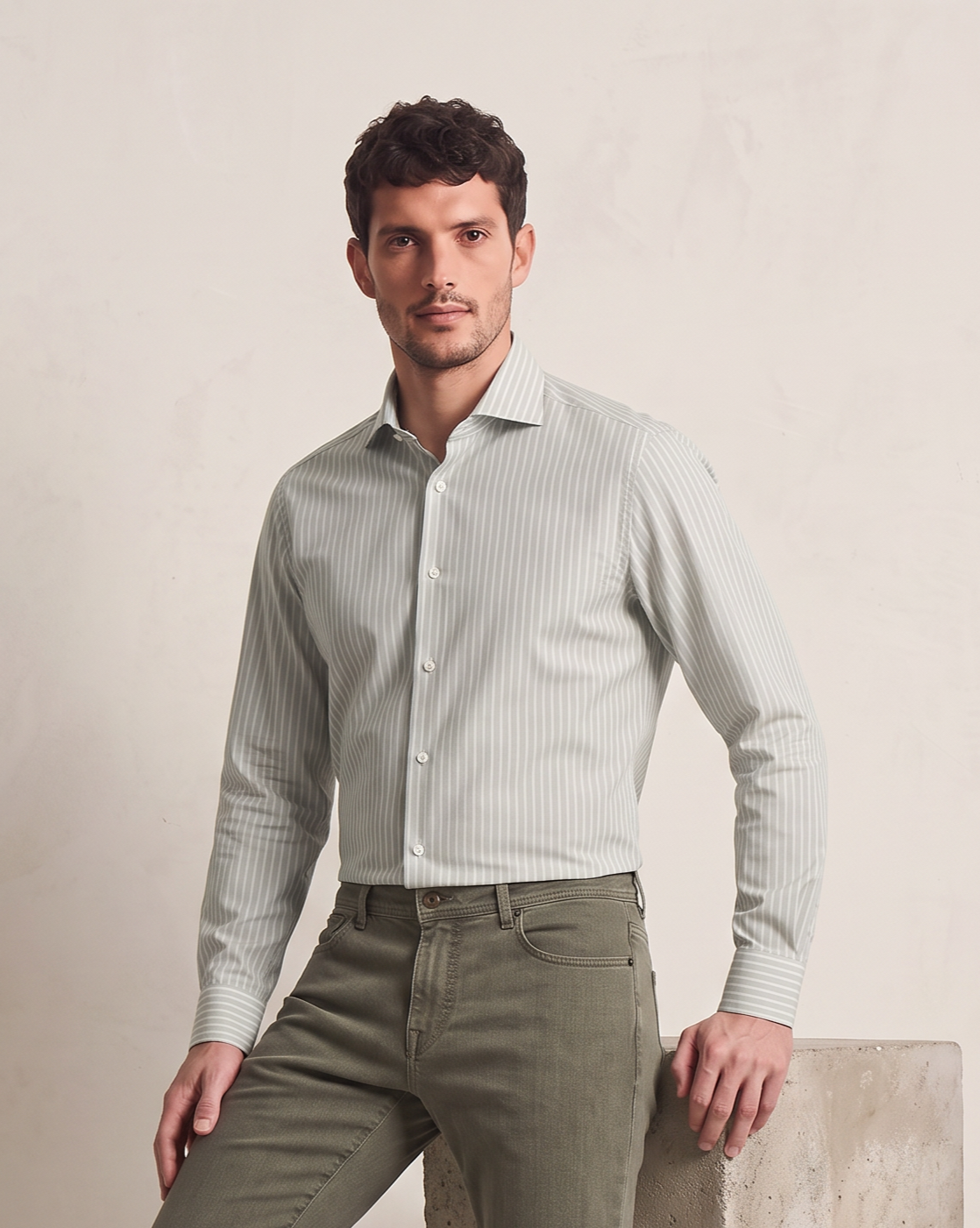 Camicia no stiro a righe