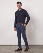 Pantaloni in raso di cotone stretch