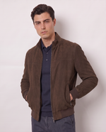Bomber in pelle collo alto