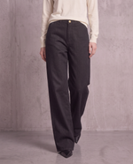 Denim wide leg a vita alta