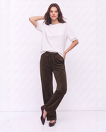 Pantaloni con coulisse in velluto a coste