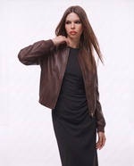 Bomber in pelle sintetica