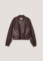 Bomber corto in pelle sintetica