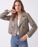 Trench corto in pelle sintetica