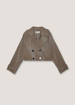 Trench corto in pelle sintetica