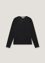 Maglia girocollo con borchie