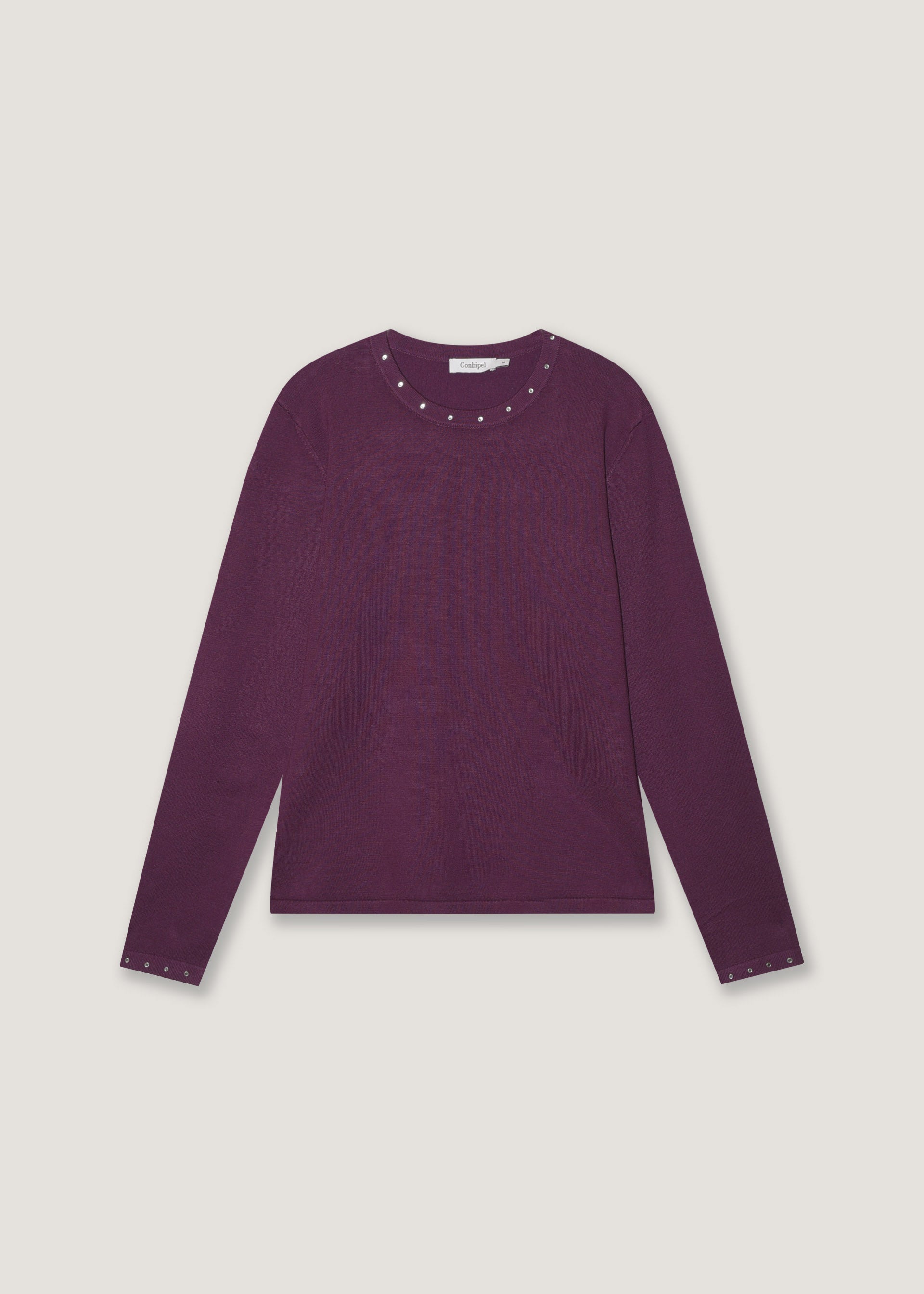 Maglia girocollo con borchie