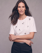 T-shirt girocollo con paillettes