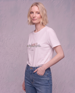 T-shirt girocollo con strass