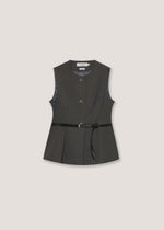 Gilet gessato con cintura