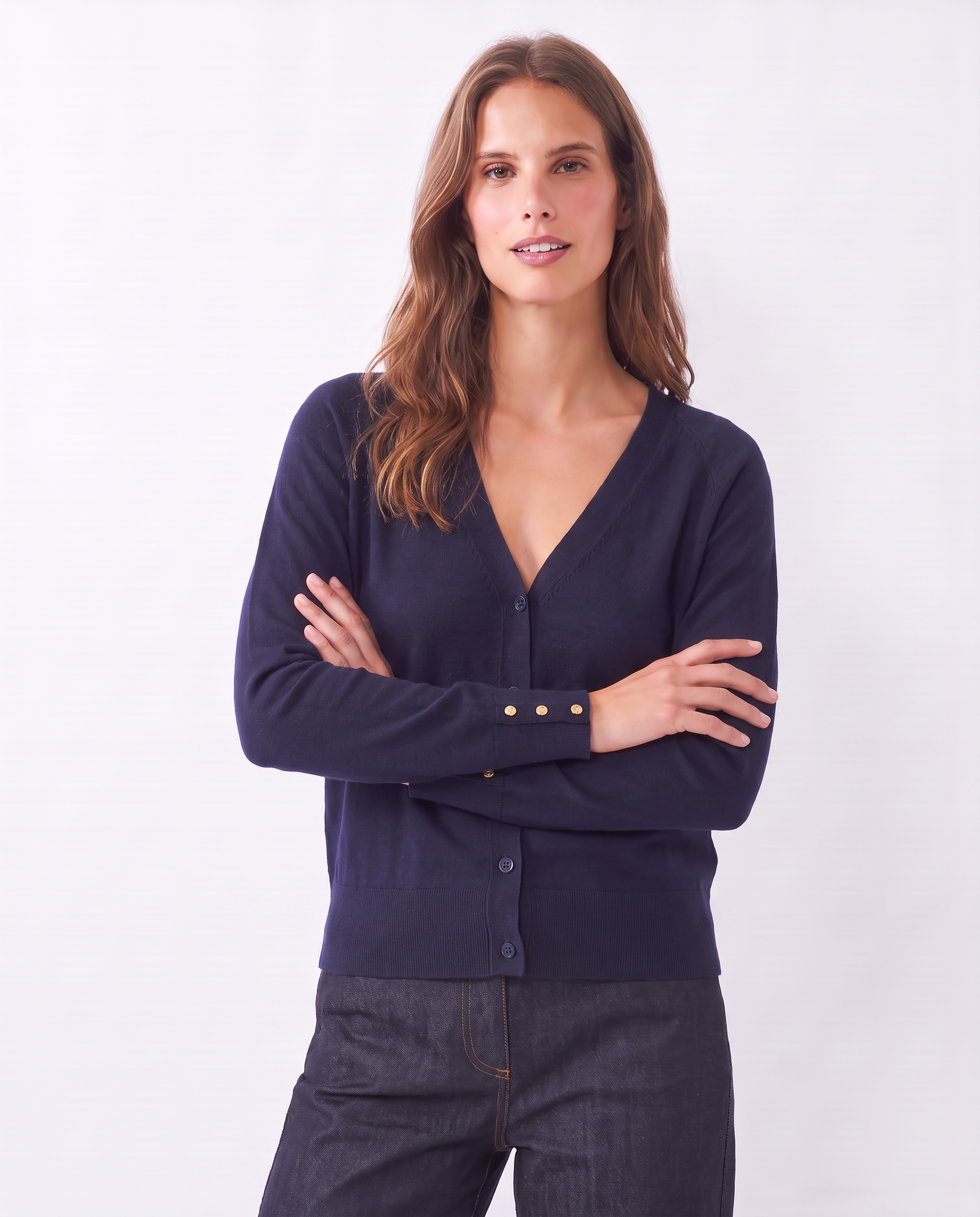 Cardigan con scollo a V e maniche lunghe