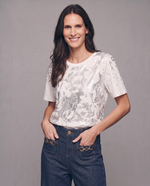T-shirt girocollo stampa floreale