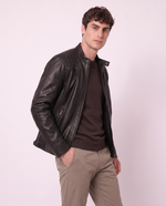 Giacca biker in pelle