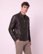 Giacca biker in pelle