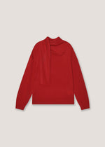 Pullover con sciarpa in misto lana