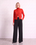 Cardigan misto lana a collo alto
