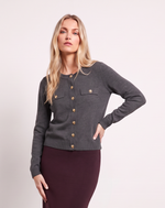 Cardigan girocollo con tasche