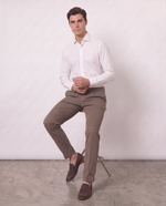 Pantaloni in cotone stretch spigati