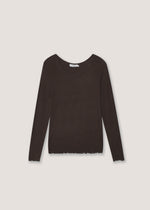T-shirt scollo barca maniche lunghe