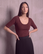 T-shirt in costina di cotone