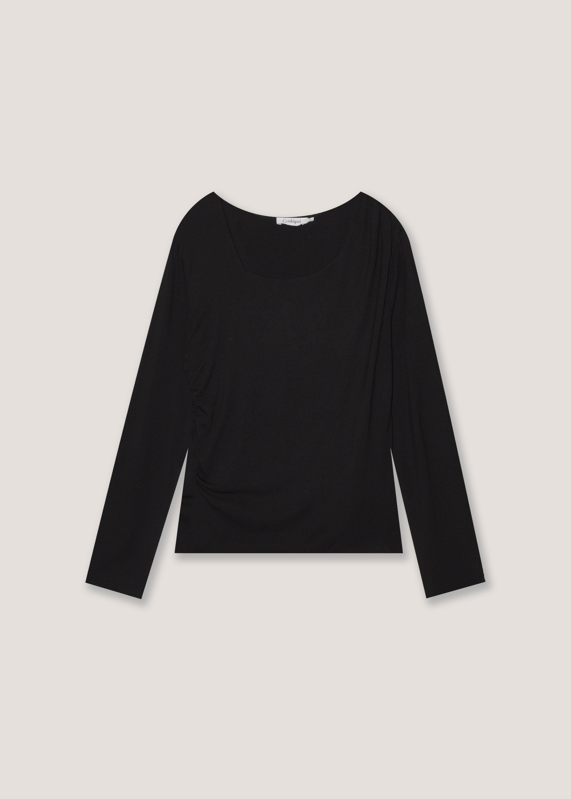 T-shirt collo asimmetrivo maniche lunghe