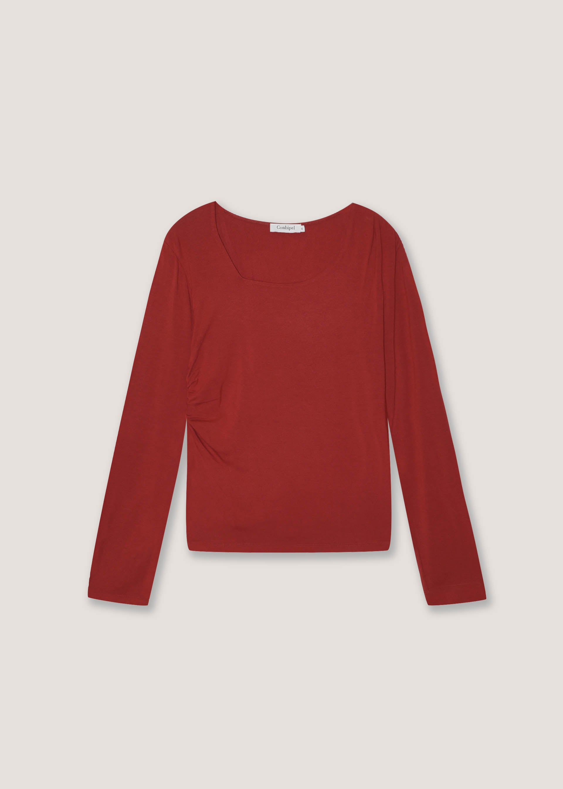 T-shirt collo asimmetrivo maniche lunghe