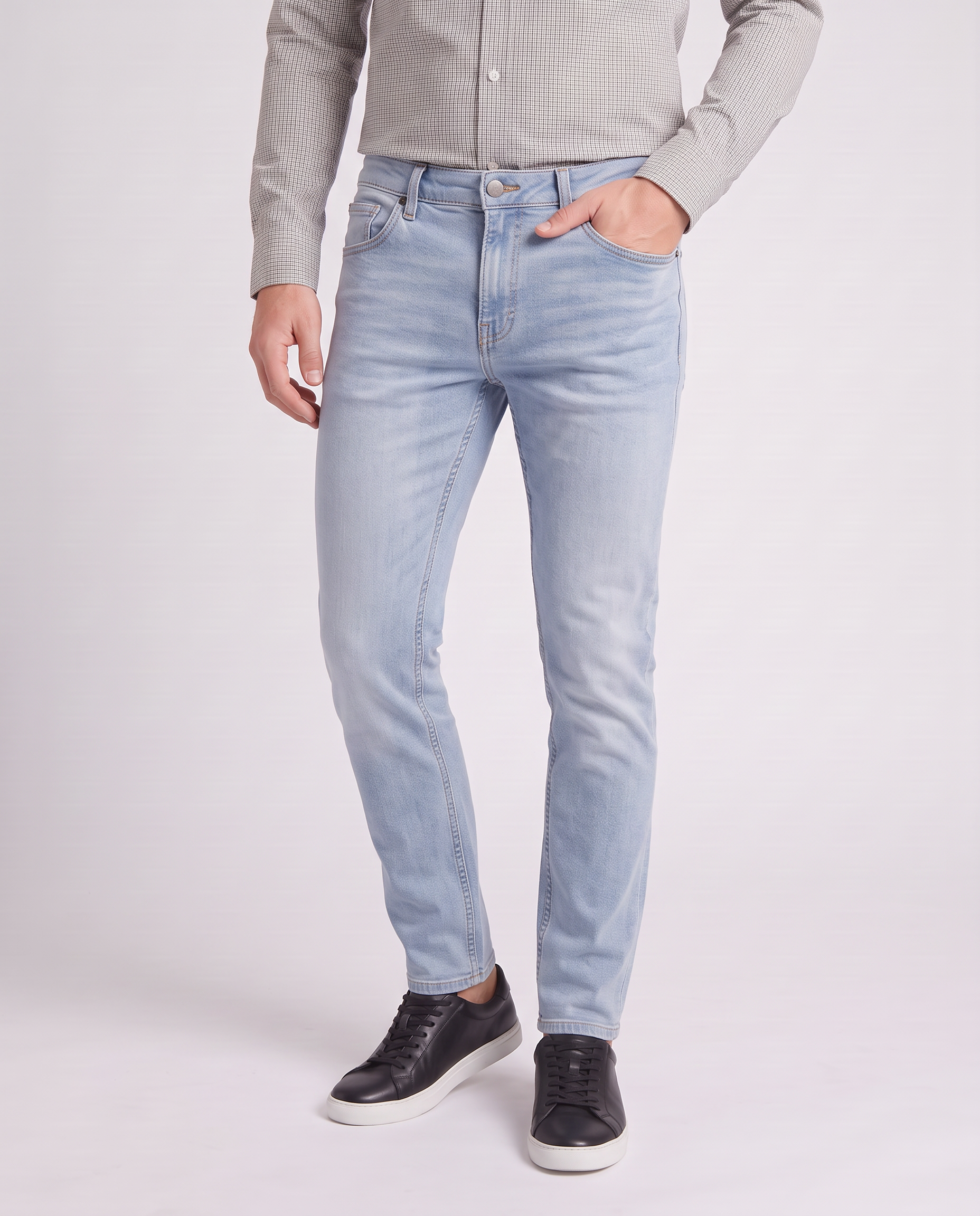 Jeans skinny con bottone